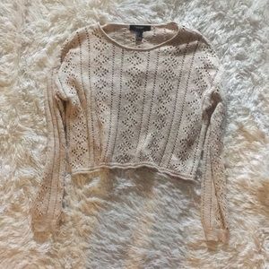 Tan Forever 21 Crop Sweater